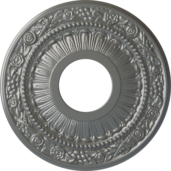 Ekena Millwork Nadia Ceiling Medallion (Fits Canopies up to 4 7/8"), 12 1/8"OD x 3 5/8"ID x 7/8"P, Silver CM12NASLS - main